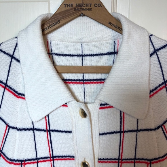 Vintage Window Pane Check Knit Cape - Picture 3 of 9